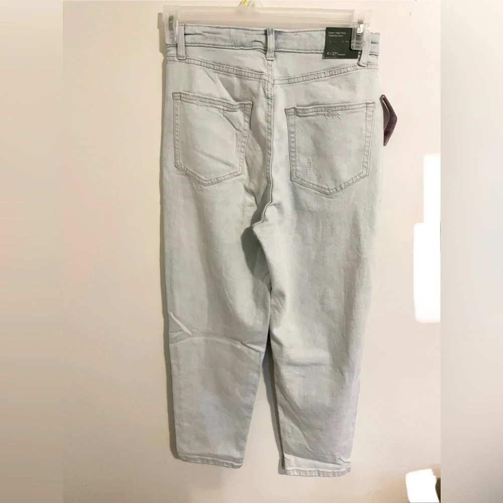 Sz 6/27” inseam Suoer High waisted tapered jean women light wash stretchy - Picture 7 of 7